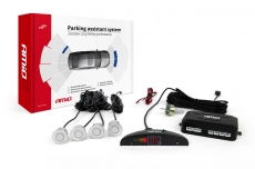 Zestaw czujników parkowania cofania LED 4 sensory srebrne /01564/